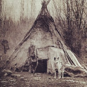 native american indian dog old photo