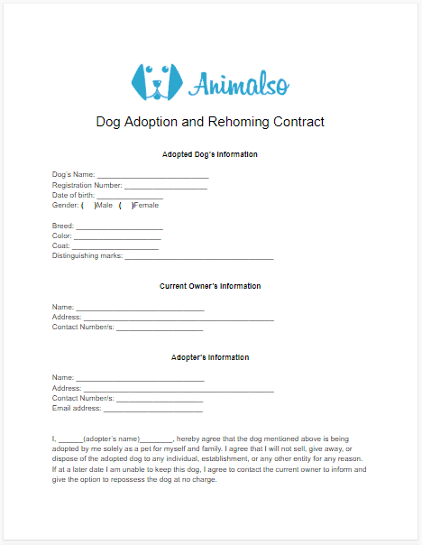 Dog Adoption Contract